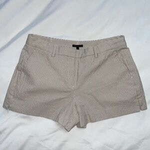 Theory Cotton Shorts — Beige/White